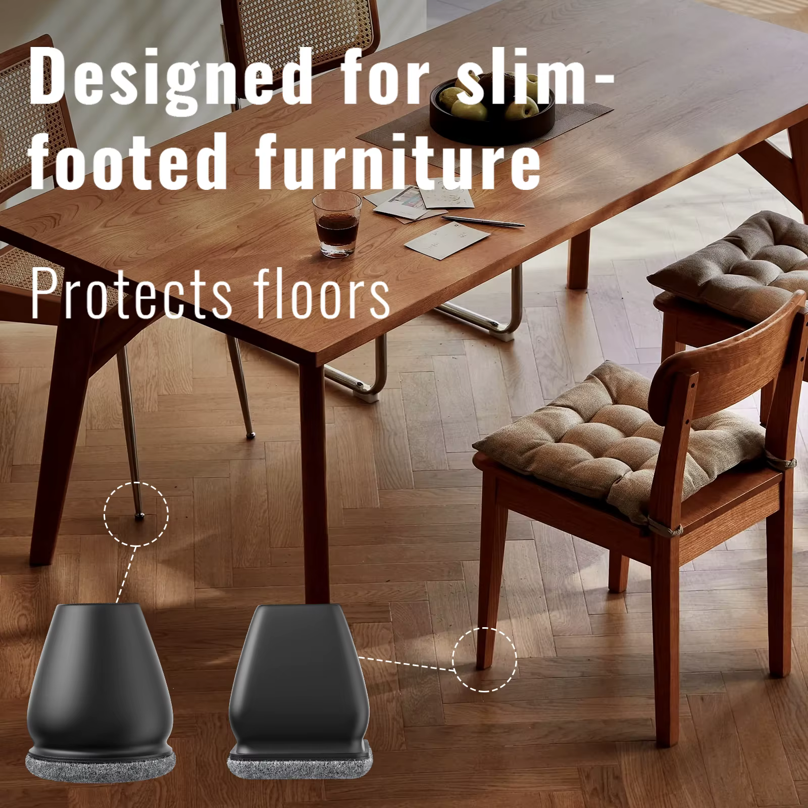 8PCS Chair Leg Floor Protector Felt Foot Cover Diagonal With Thick Wrap Felt Pads Silicone Furniture Table Feet for Hardwood