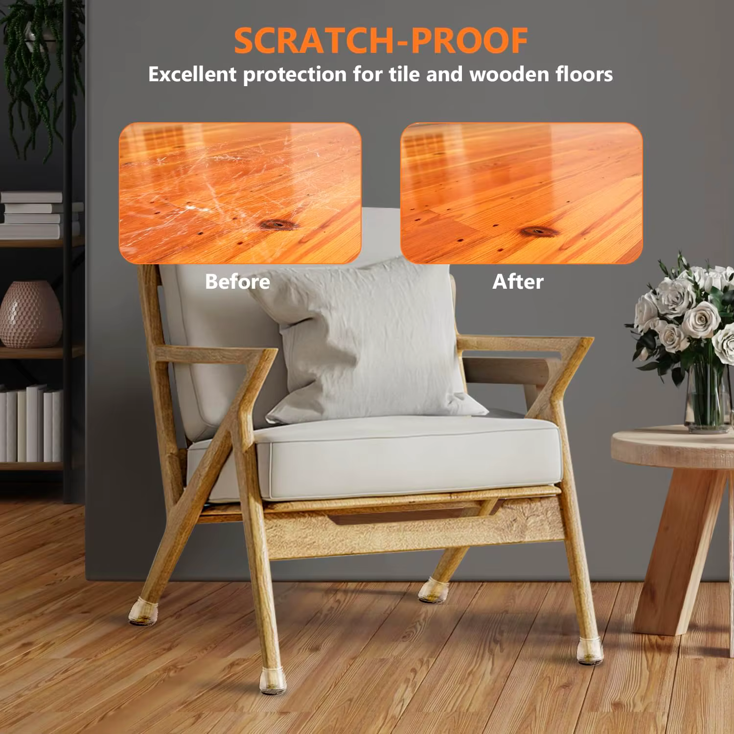 8PCS Table Chair Leg Protector Covers Silicon Furniture Floor Feet Cup Thick Felt Bottom Protector Feet Caps Reduce Noice