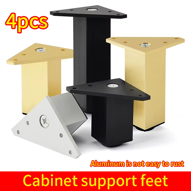 Adjustable Square Cabinet Feet Aluminum Furniture Feet Cabinet Feet Coffee Table Feet Pillar Bathroom Cabinet Support Feet