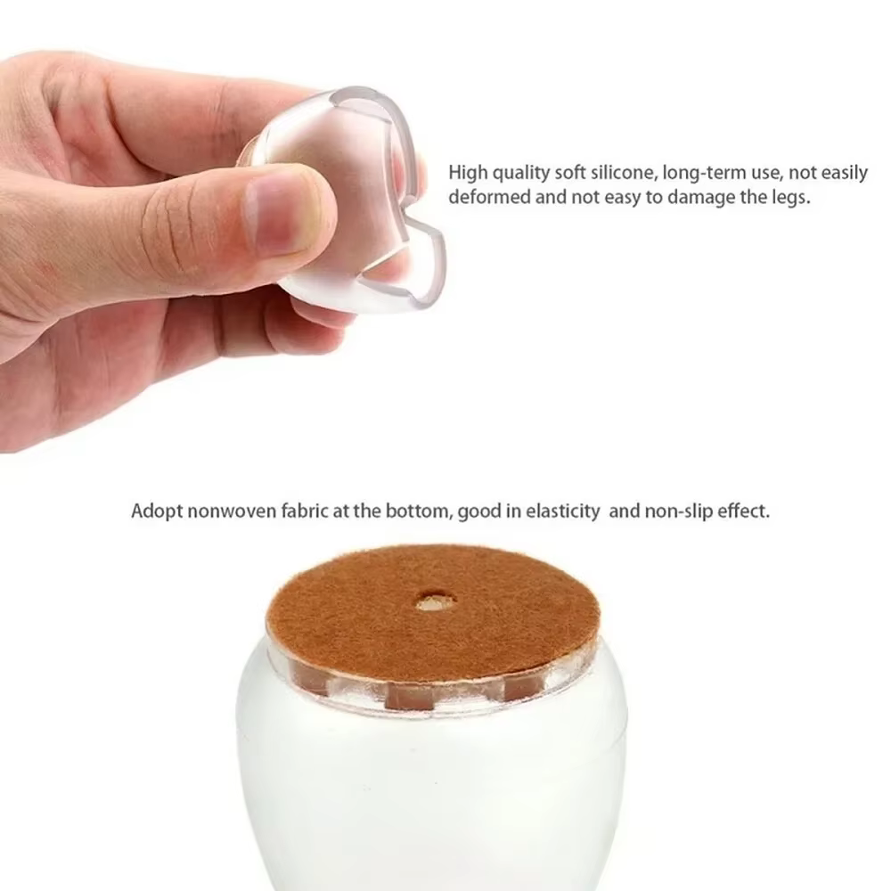 16pcs Silicone Chair Leg Caps Feet Pads Floor Protector Furniture Table Covers for Non-Slip Chair Rubber Feet Cap Bottom