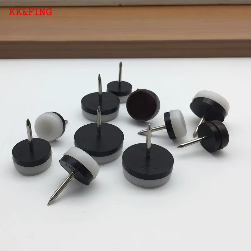 KK&FING 20 PCS Chair Table Furniture Leg Bottom Feet Plastic Pads Glides Skid Nail Wood Floor Furniture Protector Noise Killer