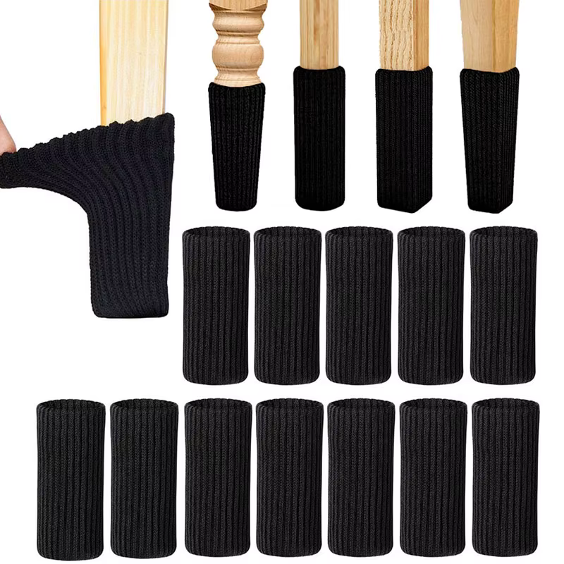 4/24Pcs Chair Legs Socks Knitted Furniture Feet Floor Protectors Anti-slip Pads Silent Thicken Table Chair Leg Socks Covers