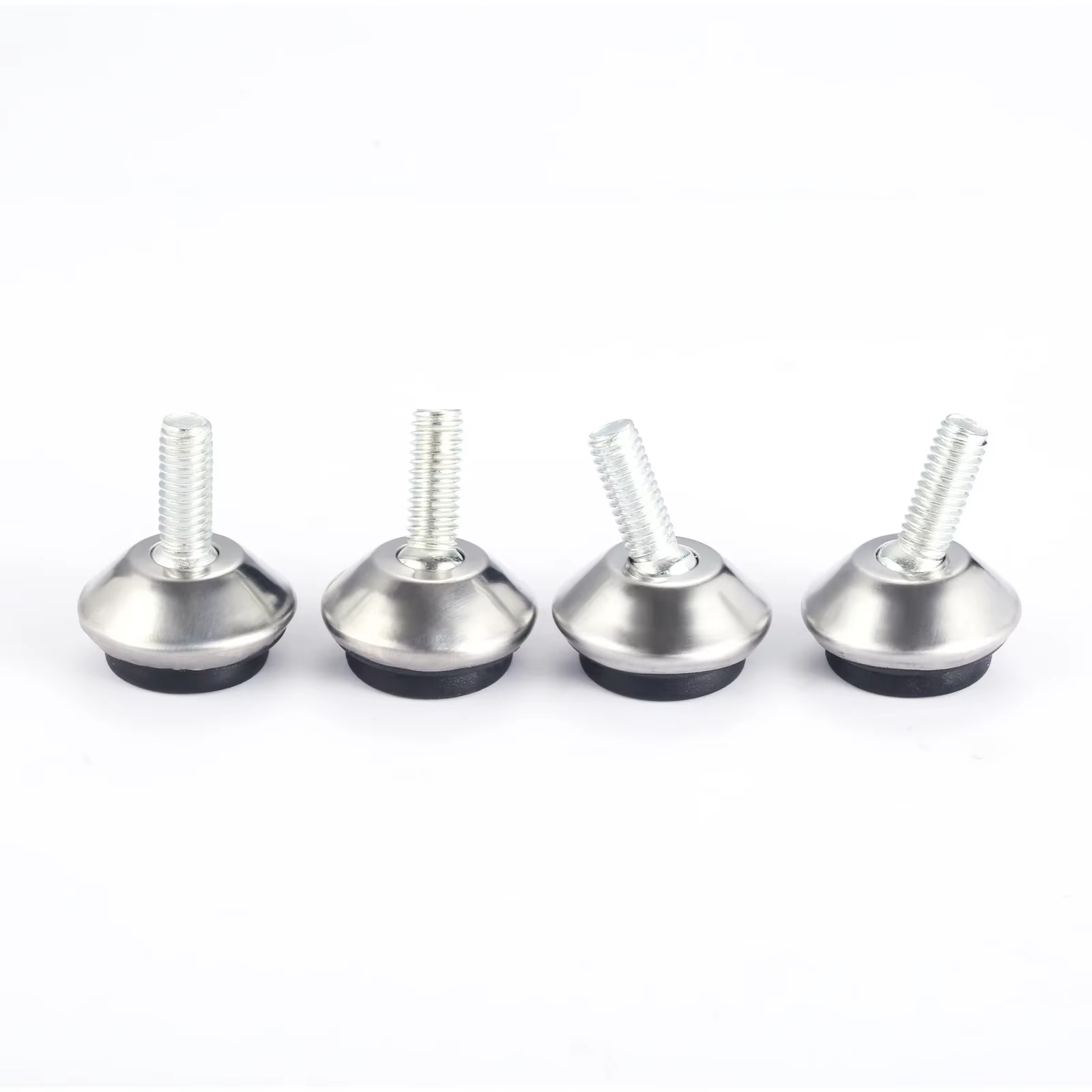4pcs Adjustable Metal Furniture Levelers Feet Leg M6*15mm Thread Screw Black/Silver/Gold for Cabinet Table Chair Machine Base